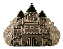 pin of a castle with thorns