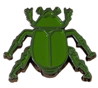 pin of a green beetle from beetlejuice the musical