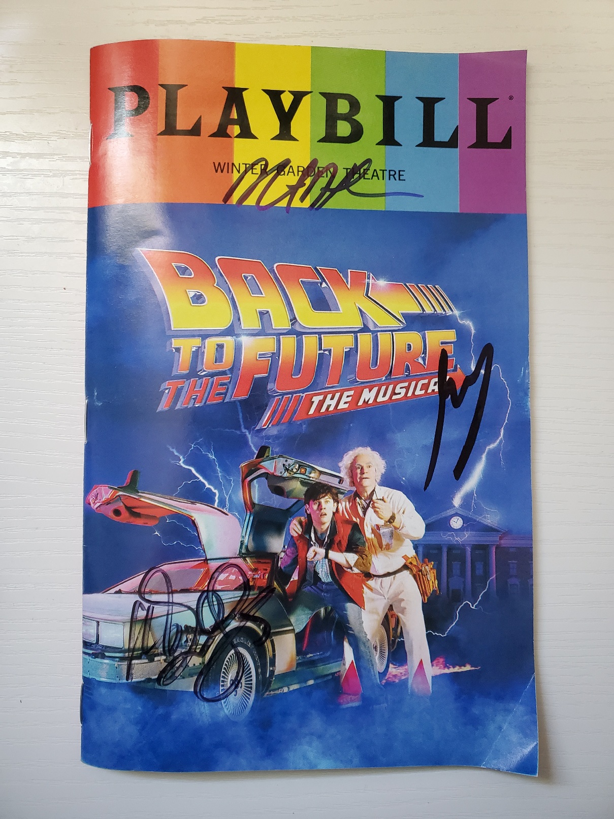 pride playbill for back to the future the musical on broadway