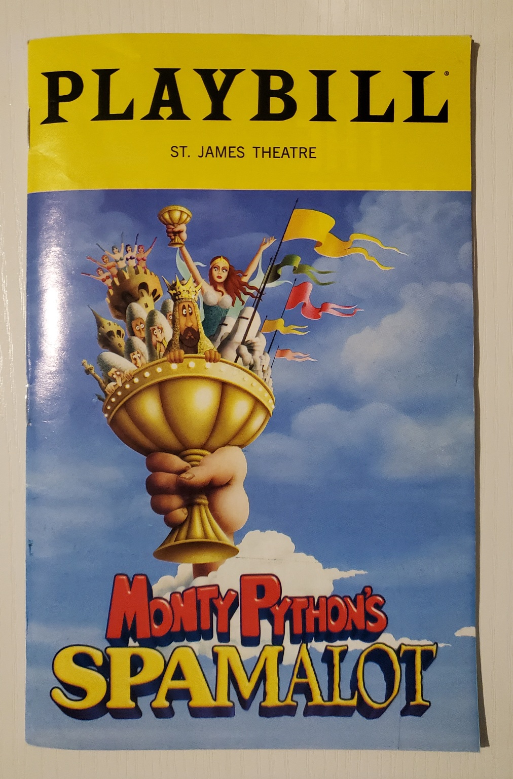 playbill for spamalot on broadway